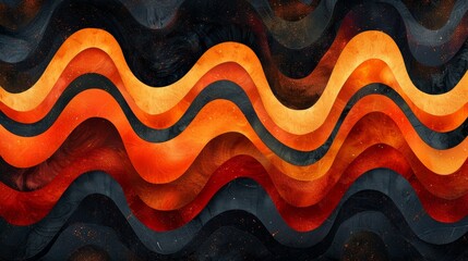 abstract background with black and orange wavy lines. 3d rendering.jpeg