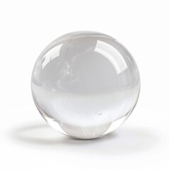 A Transparent Crystal Glass Marble Ball Stands Out Against A Clean White Background, Illustrations Images