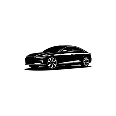 Car illustration, supercar, car silhouette, fast car, sports car, car side illustration