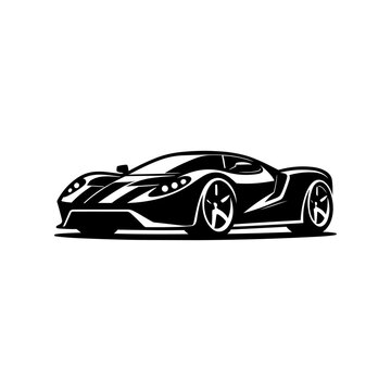 Car illustration, supercar, car silhouette, fast car, sports car, car side illustration