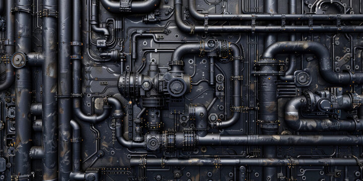 A texture of complicated black pipes background