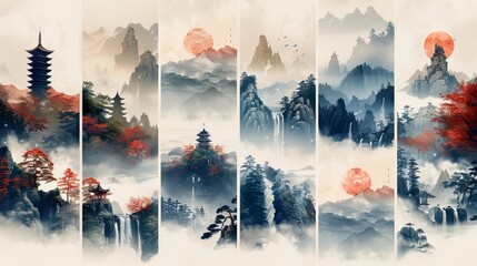 Cloud modern icon collection in the Chinese tradition.