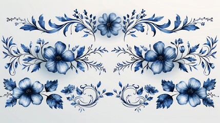 Modern collection of decorative text dividers, ornamental curls, floral ornament borders for weddings and calligraphy.