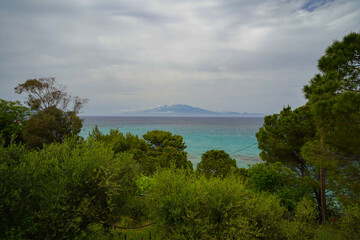 shoreline of Zakynthos island in Greece