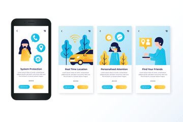 Taxi service onboarding app screen design