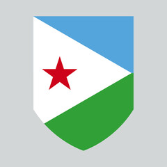 Djibouti Flag in Shield Shape Frame