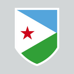 Djibouti Flag in Shield Shape Frame