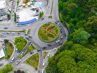 Albania, Tirana capital roundabout city entrance 7 May 2024