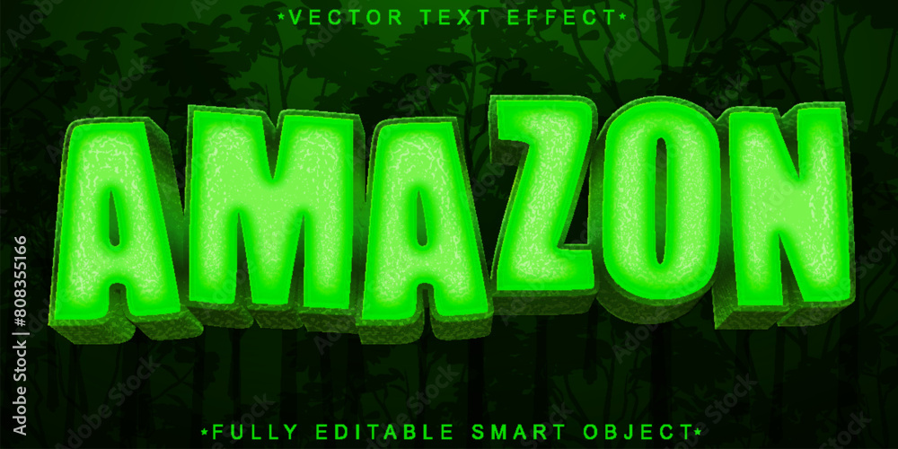 Poster Green Amazon Forest Vector Fully Editable Smart Object Text Effect
