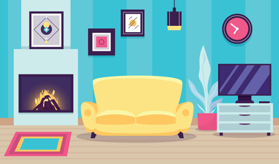 Home interior background for video conferencing