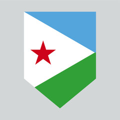 Djibouti Flag in Shield Shape Frame