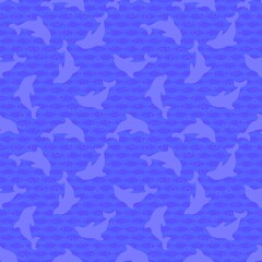 Summer cartoon print animals seamless dolphin pattern for wrapping paper
