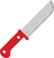 Knife illustration isolated on white background, top view, professionally laid flat
