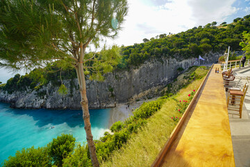 Fototapeta premium Xigia sulfur beach panorama in Zakynthos