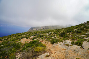 wide angle panorama of the famous shipwreck of Navagio Beach