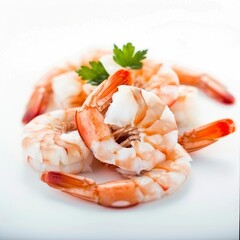 Savor The Freshness Of Isolated Fresh Shrimp, Their Pristine White Backdrop Accentuating Their Succulent Appeal, Illustrations Images