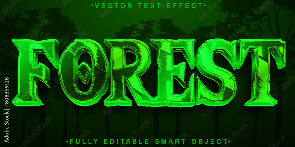 Poster Green Forest Vector Fully Editable Smart Object Text Effect