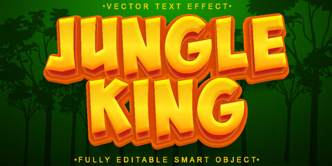 Cartoon Orange Jungle King Vector Fully Editable Smart Object Text Effect