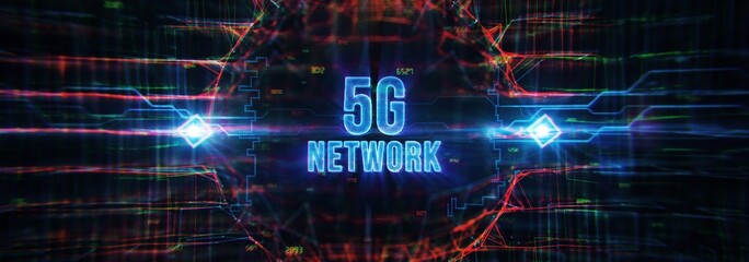 5G Revolution: 4K Ultra HD image of Network Technology Background