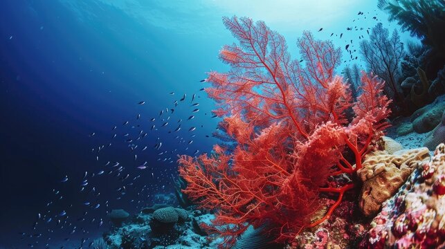 Gorgonian and Alcyonaire, Elphinstone reef, red sea.

