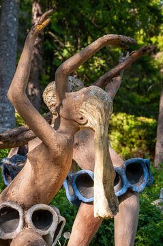 Parikkala, Finland. Sculptures by artist Veijo Ronkkonen. The park Patsaspuisto has more than 500 statues created by one person over 50 years. An unusual, interesting and creepy place.