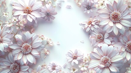 W kadrze widoczny jest pęczek różowych kwiatów umieszczony na białym tle. Kwiaty są w pełnym rozkwicie i prezentują się świeżo i delikatnie - obrazy, fototapety, plakaty