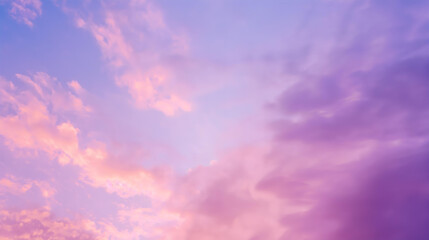 Colorful sky with dramatic clouds in intense purple and pink colors, evoking wonder