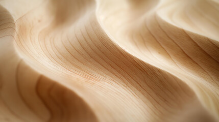Obraz premium This image captures the natural grain and texture of wood with a focus on the soft, flowing curves created by the layers
