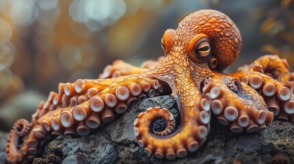 Psychopathic Octopus Pouting Side Eyes while Folding Arms Doodle Illustration Modern Asset