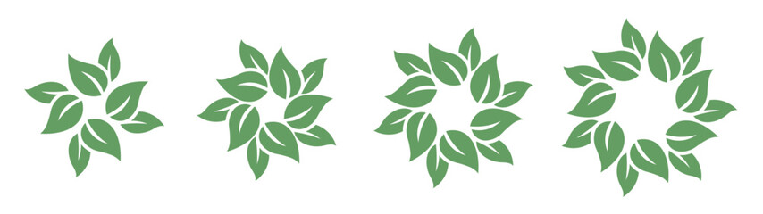 Ethnic round elements in the shape of plants in green
vector illustration
no background png