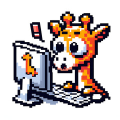 Obraz premium pixel illustration of a giraffe 