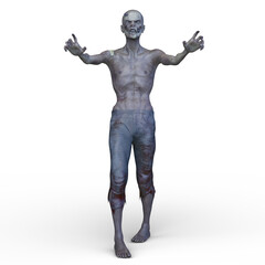 男性ゾンビ　3DCGレンダリング