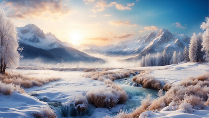 Fototapeta premium nature winter background