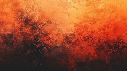 A painting of a wall with orange and black colors. The wall has a lot of texture and he is a part of a larger piece of art