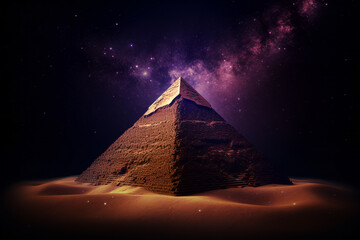 pyramids of giza under the starry sky generative ai - obrazy, fototapety, plakaty