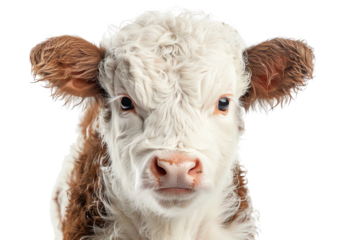 Hereford calf looking at camera with big adorable eyes