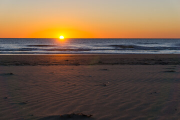 Sunset over mediterranean sea in Calabria, Italy