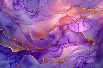 Obraz premium Natural luxury abstract fluid art painting in alcohol ink technique. Tender and dreamy