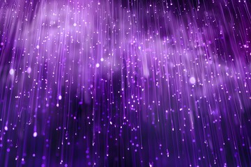 Violet rain falling in vertical streaks with glowing droplets against dark, mystical background