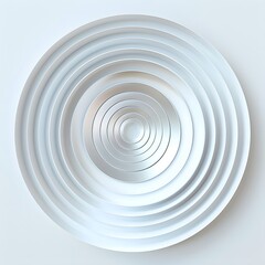 Sculptural white concentric circles, minimalist modern design theme backgrounds