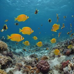 crystal clear ocean with colorful fish