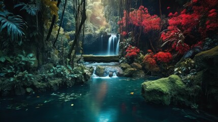 Enchanting Tropical Waterfall Oasis