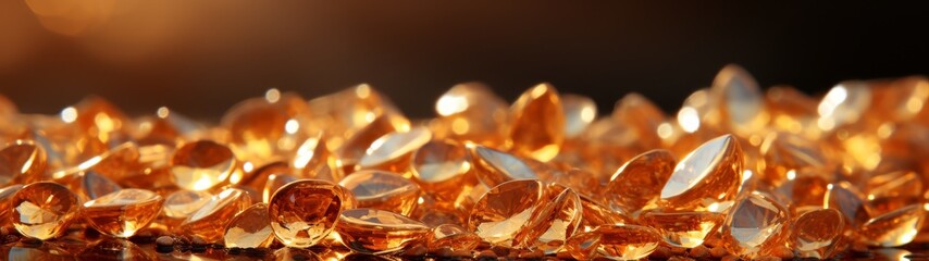 Pile of amber-colored gemstones