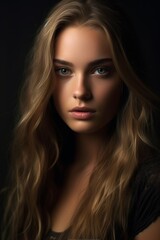 Fototapeta premium Captivating blonde woman with intense gaze