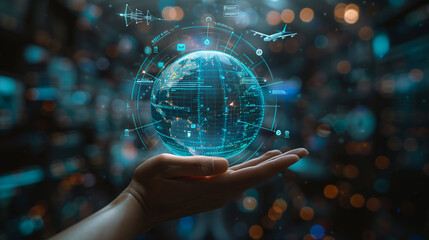 Business of  the world  logistic network distribution or transportation Industry or shipping business, Container Cargo  shipment , truck delivery, airplane , import export Concept