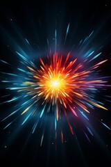 Fototapeta premium Vibrant colorful fireworks explosion in night sky