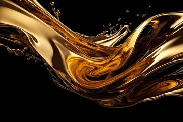 Flowing golden liquid abstract