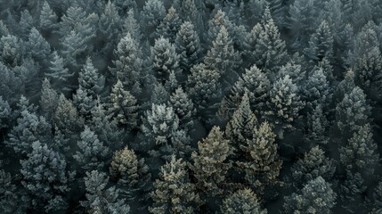 Aerial Symphony: Majestic Pines Forest from Above