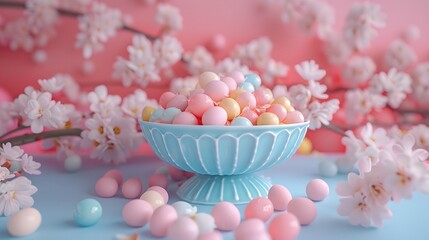 Happy Mother's Day, Women's Day, Valentine's Day or Birthday Pastel Candy Colours Background