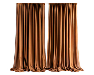 Brown curtain isolated on transparent background